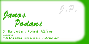 janos podani business card